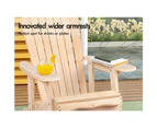 ALFORDSON Adirondack Chairs Table 3PCS Set Garden Outdoor Furniture w/ Ottoman Beach Wood