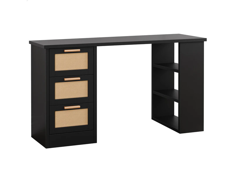 Alfordson Computer Desk Office Drawers Table - Black