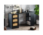 Alfordson Computer Desk Office Drawers Table - Black