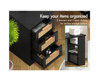 Alfordson Computer Desk Office Drawers Table - Black