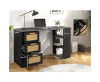 Alfordson Computer Desk Office Drawers Table - Black