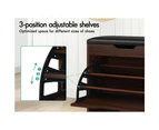 ALFORDSON Shoe Cabinet Storage Bench Organiser 12 Pairs Walnut