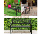 Costway Patio Bench Loveseat Weatherproof Garden Bench 3 Seater Steel Outdoor Furniture Balcony Park Black