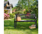 Costway Patio Bench Loveseat Weatherproof Garden Bench 3 Seater Steel Outdoor Furniture Balcony Park Black