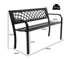 Costway Patio Bench Loveseat Weatherproof Garden Bench 3 Seater Steel Outdoor Furniture Balcony Park Black