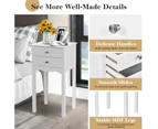 Giantex Side Table Nightstand Home Office End Table w/2 Drawers Accent Table BedsidStorage Table White