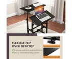 Giantex Mobile Sit Standing Desk Height Adjustable Stand up Desk w/Tilting Desktop 2-Tier Computer Laptop Desk Home Office Black
