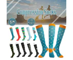 S/M Size Compression Socks Women Men Adult Medical Nursing Travel Stocking - Black Lattice