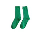 New Olid Pure Colour Formal Socks Cotton Fashion Casual Breathable Crew Socks - Yellow 2 Pairs