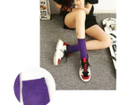 New Olid Pure Colour Formal Socks Cotton Fashion Casual Breathable Crew Socks - Blue 2 Pairs