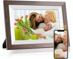 10.1 Inch Smart WiFi Digital Photo Frame with IPS Touch Screen HD Display, 16GB Storage Easy Setup to Share Photos or Videos Anywhere via Free Frameo APP