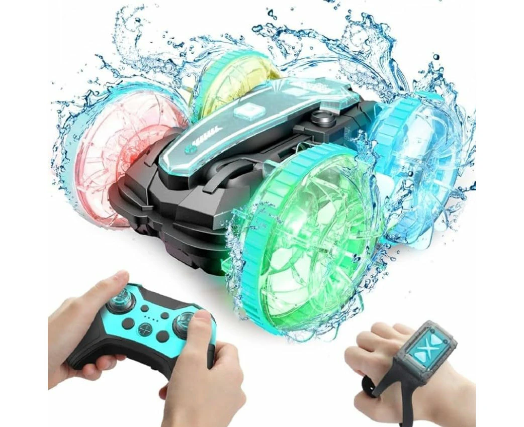 Remote Control Cars, Amphibious RC Car for Kids, 4WD Off-Road Toy Car, Waterproof Stunt Car Toy Vehicle, 360° Rotating Toy Car Perfect Birthday for Kids