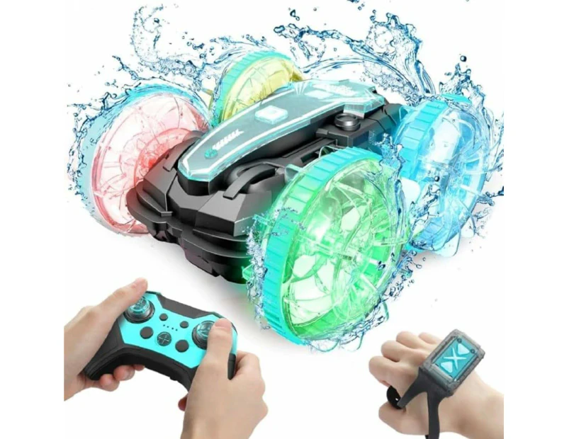 Remote Control Cars, Amphibious RC Car for Kids, 4WD Off-Road Toy Car, Waterproof Stunt Car Toy Vehicle, 360° Rotating Toy Car Perfect Birthday for Kids