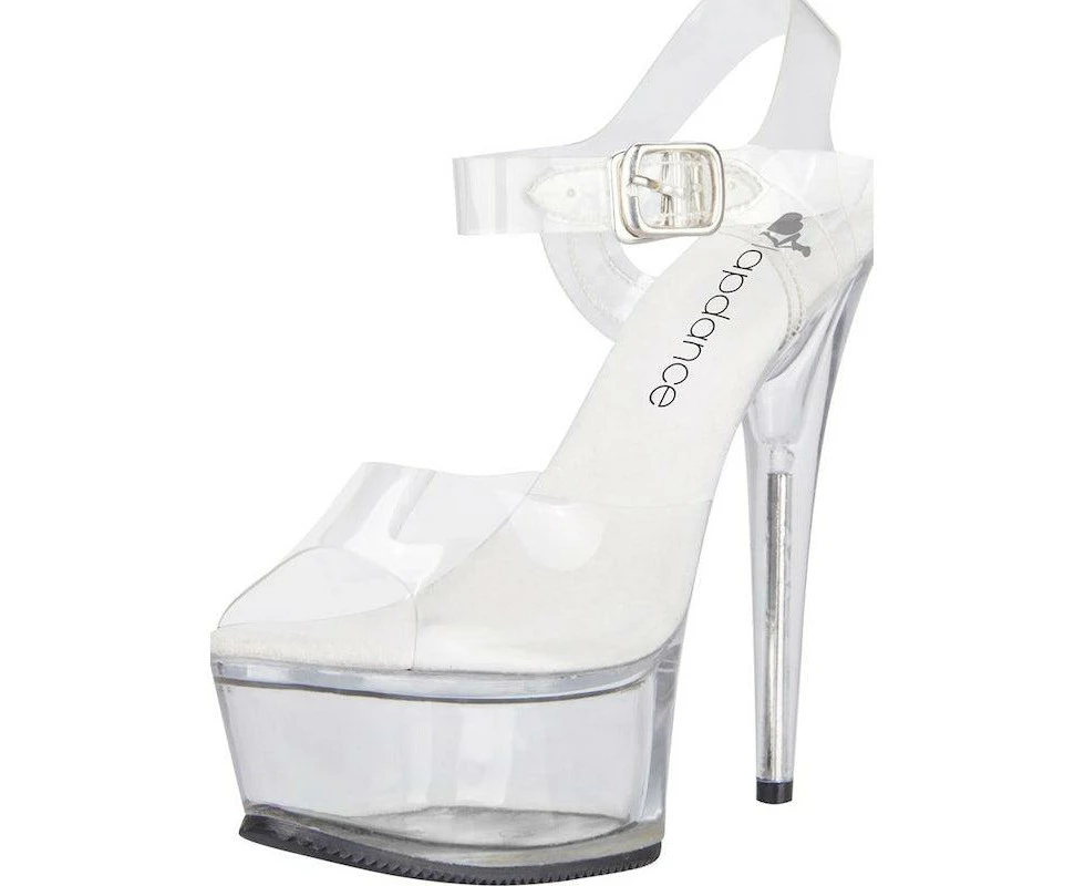 Clear Platform Sandal With Quick Release Strap 6in Heel Size 8