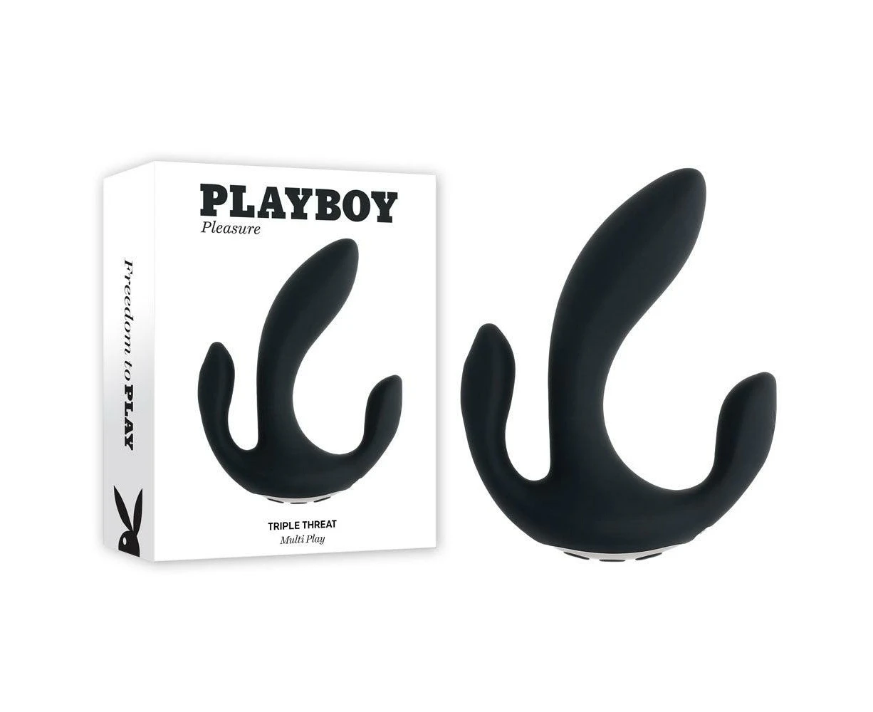 Playboy Pleasure Triple Threat Multi Play Vaginal, Clitoral & Anal Vibrator