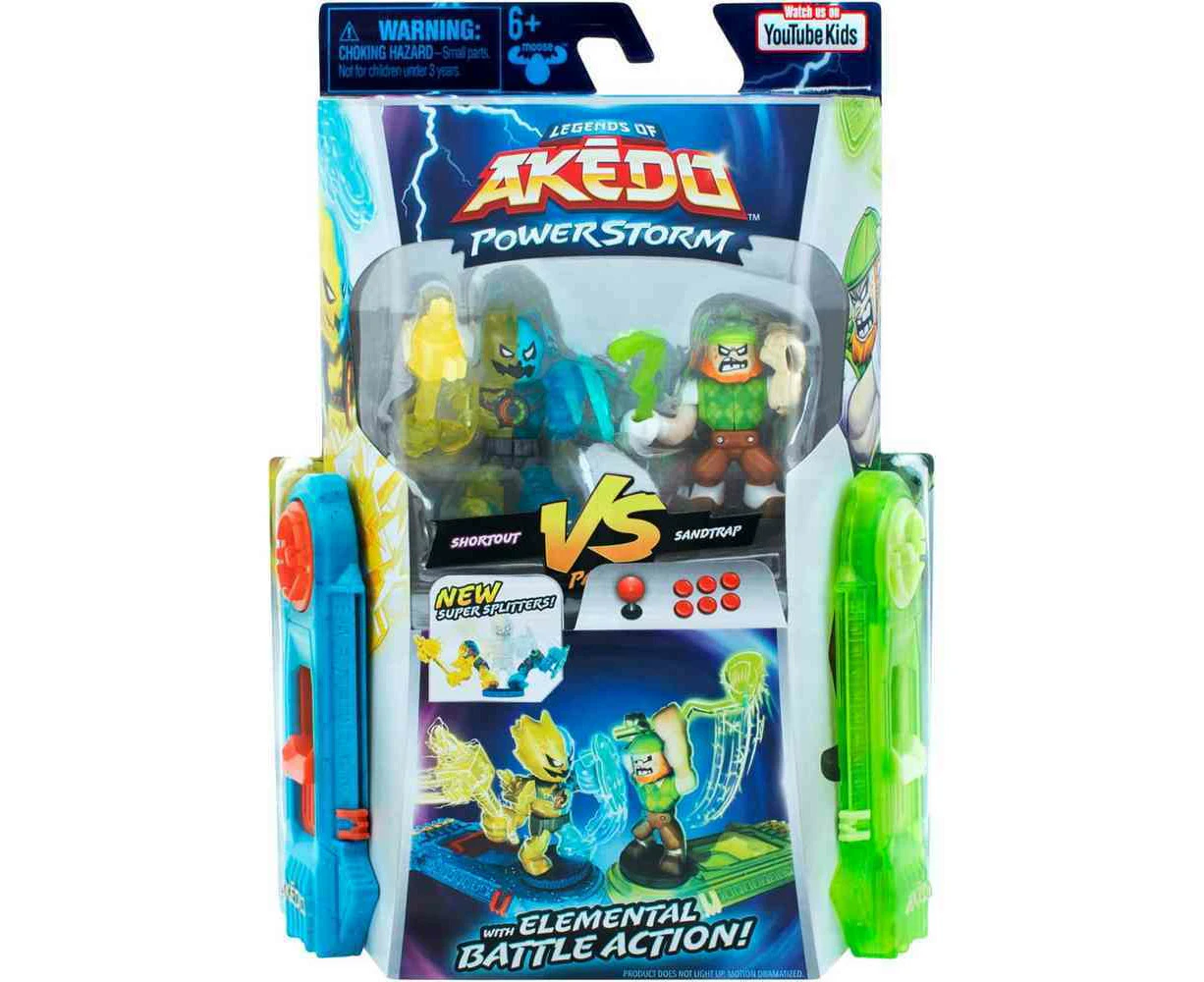 Legends of Akedo Power Storm Versus Pack Shortout VS Sandtrap Toys Action Figures