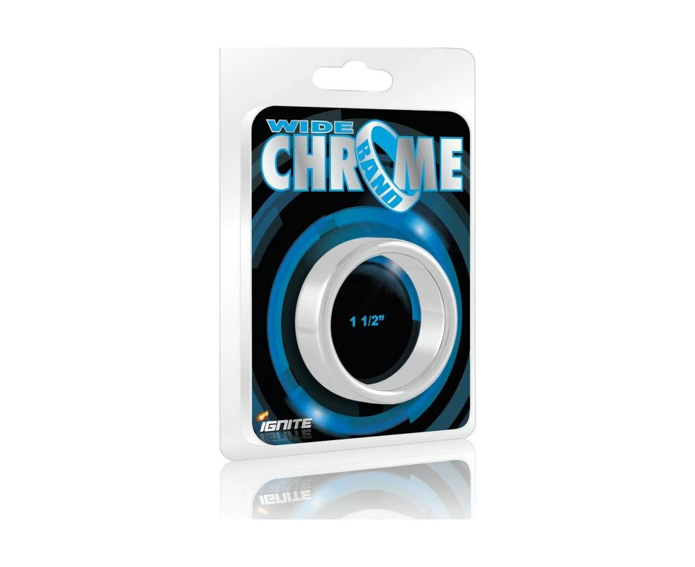 Ignite Wide Band Chrome Cock Ring 38mm