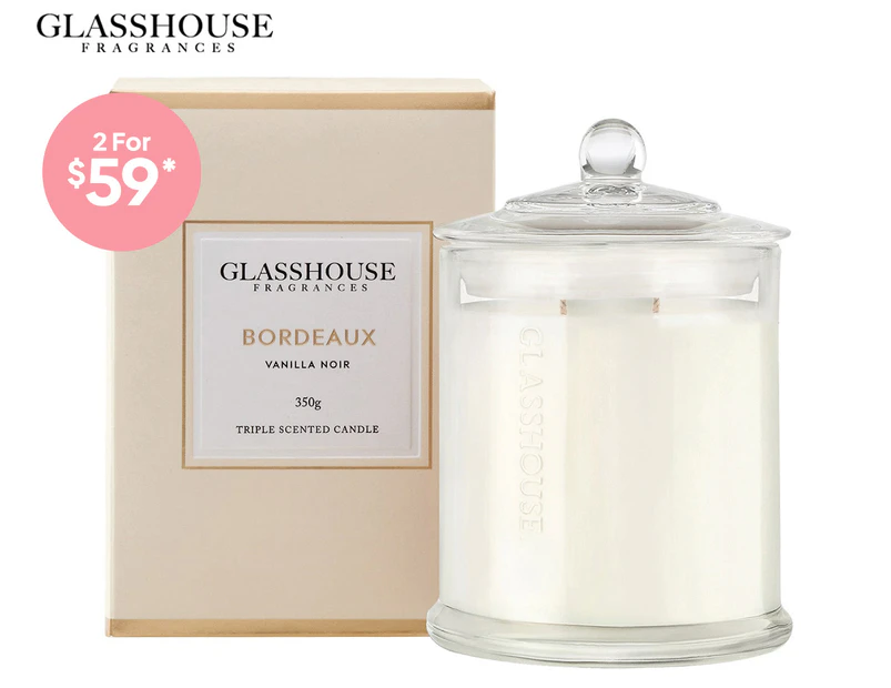 Glasshouse Bordeaux - Vanilla Noir 350g Triple Scented Candle