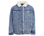 Sunnyville Boys' Jet Sherpa Denim Jacket - Mid Blue