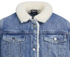 Sunnyville Boys' Jet Sherpa Denim Jacket - Mid Blue