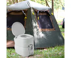 Costway 20L Outdoor Portable Toilet Camping Potty Caravan Travel RV w/Flushing System&Detachable Waste Tank