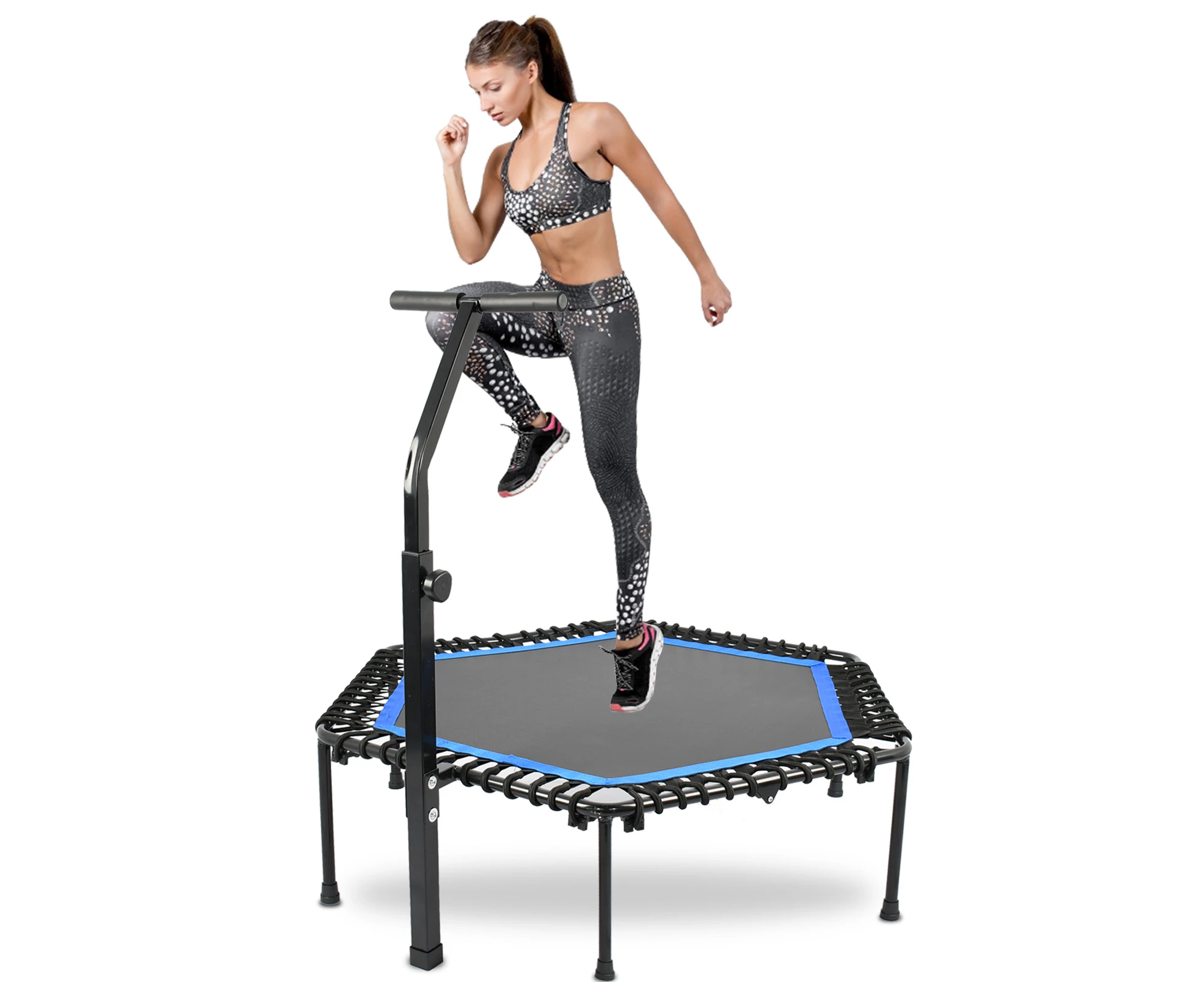 ADVWIN 50" Rebounder Mini Trampoline Australia Fitness Trampolines with Adjustable Handle Bar