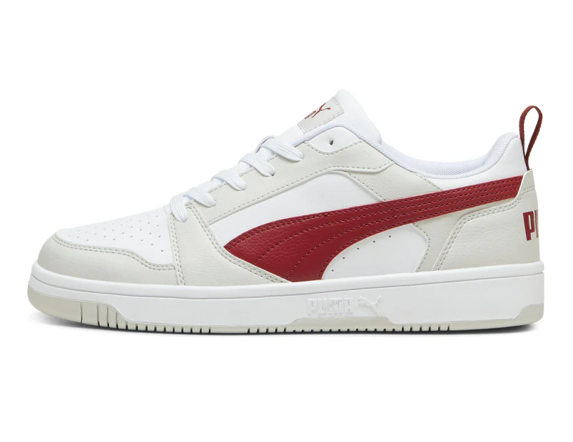 Puma Men's Rebound V6 Low Sneakers - Glacial Gray/Intense Red/Puma White