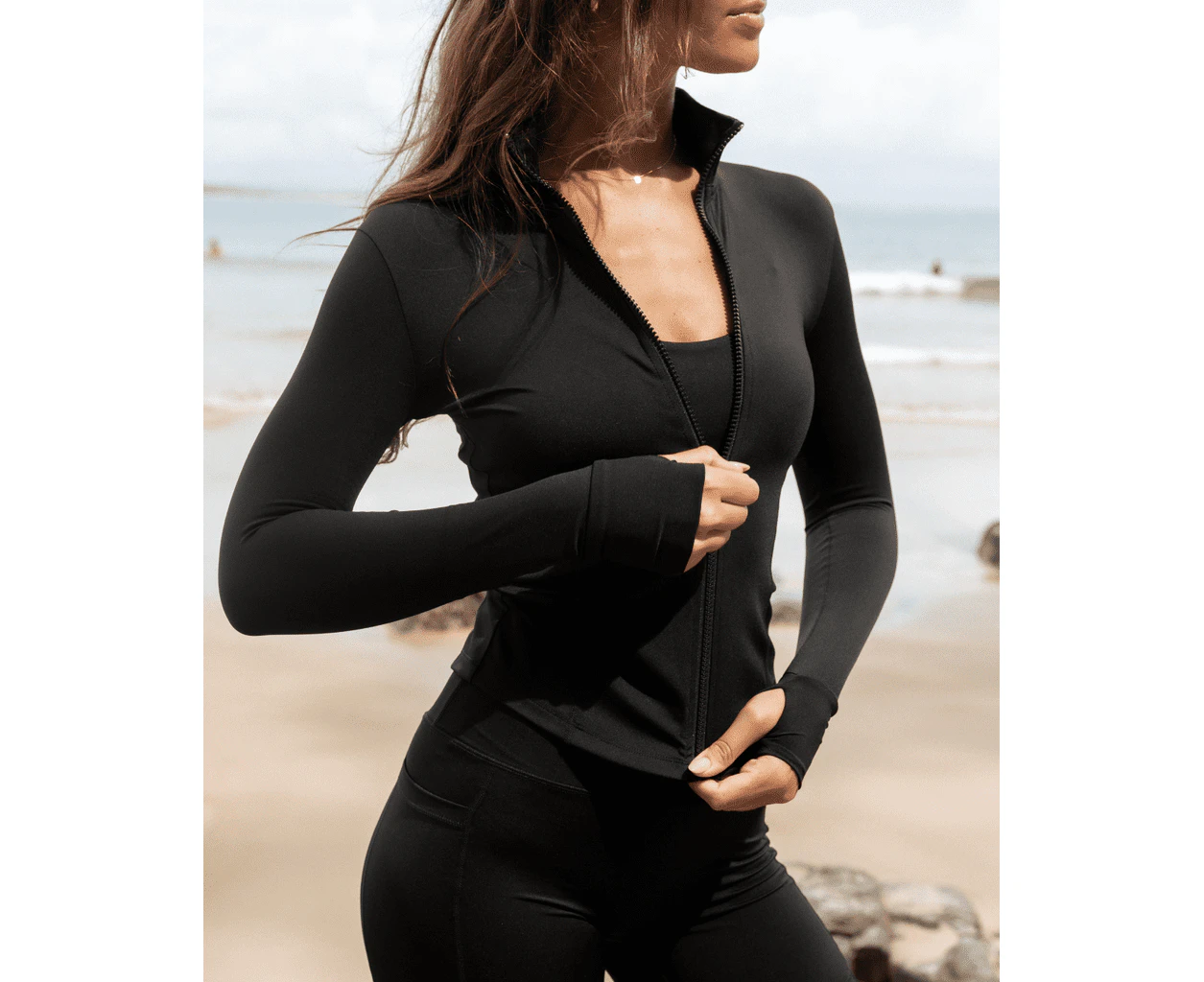 Noosa Active Hastings Sculpt Crop Jacket - Black