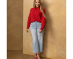 Petites Crop Wide Leg Denim Jeans - Dannii Minogue - Blue