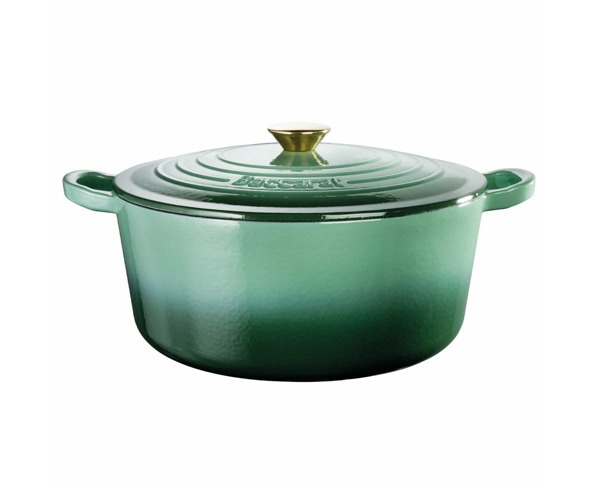 Baccarat Le Connoisseur Cast Iron Round French Oven  6.3L  - Moss