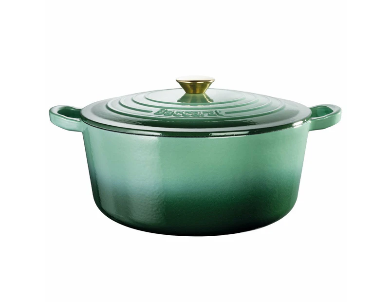 Baccarat Le Connoisseur Cast Iron Round French Oven   6.3L   - Moss