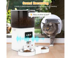 Advwin Automatic Pet Feeder Double Bowl 6L WiFi App Remote Control Programmable Multi Pet Food Dispenser Dual Power Supply Recorded Play