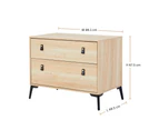 Groove Furniture Hunter 2-Chest of Drawers Tallboy or Dresser Table Storage Cabinet