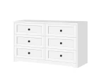 ALFORDSON 6 Chest of Drawers Hamptons Storage Cabinet Dresser Tallboy White