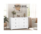 ALFORDSON 6 Chest of Drawers Hamptons Storage Cabinet Dresser Tallboy White