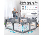 Advwin Large Baby Playpen Kids Activity Central Child Play Fence with 50 Ocean Balls Grey