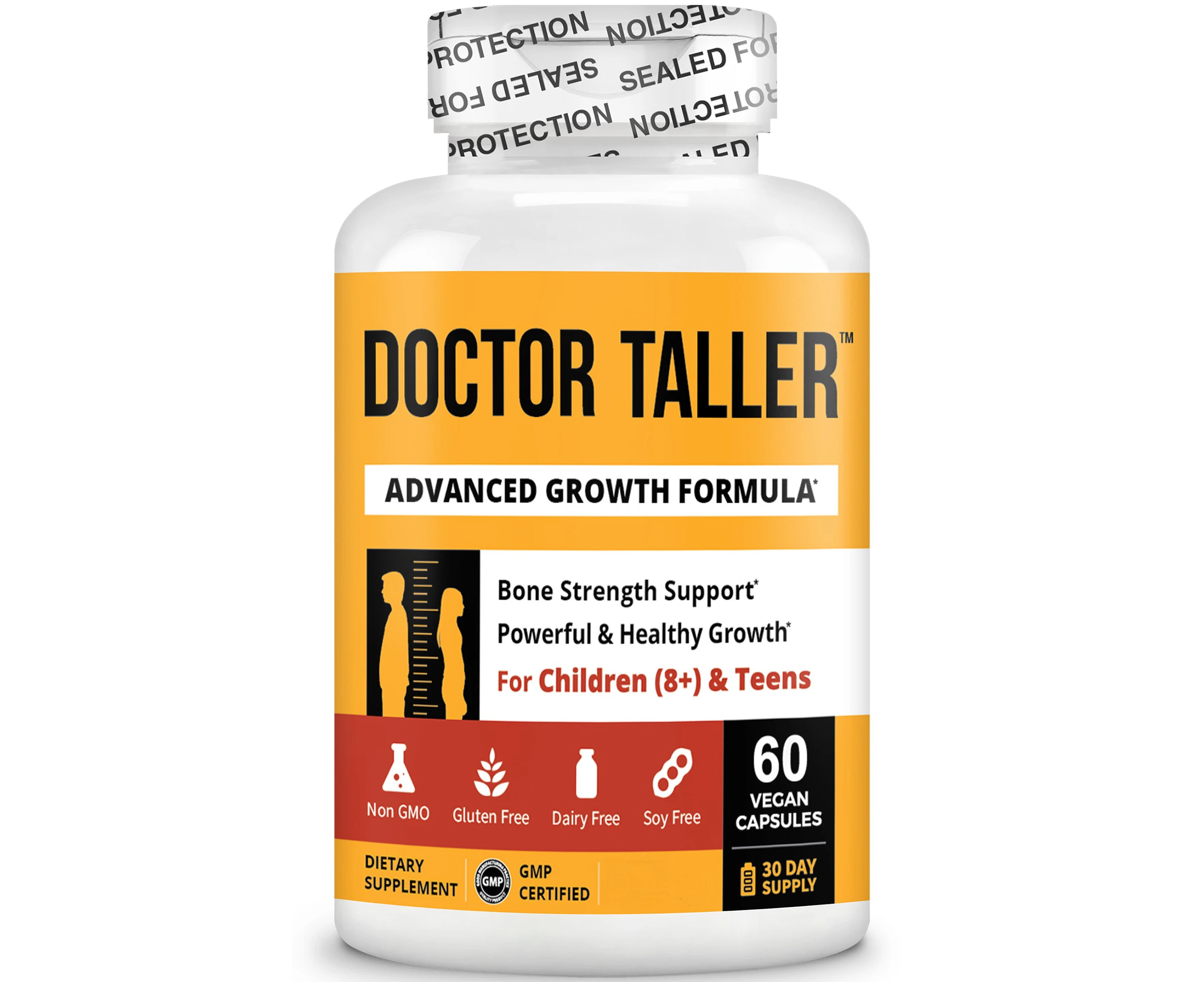 Doctor Taller, Bone Strength Supplement For Children (8+) & Teens, 60 Vegan Capsules