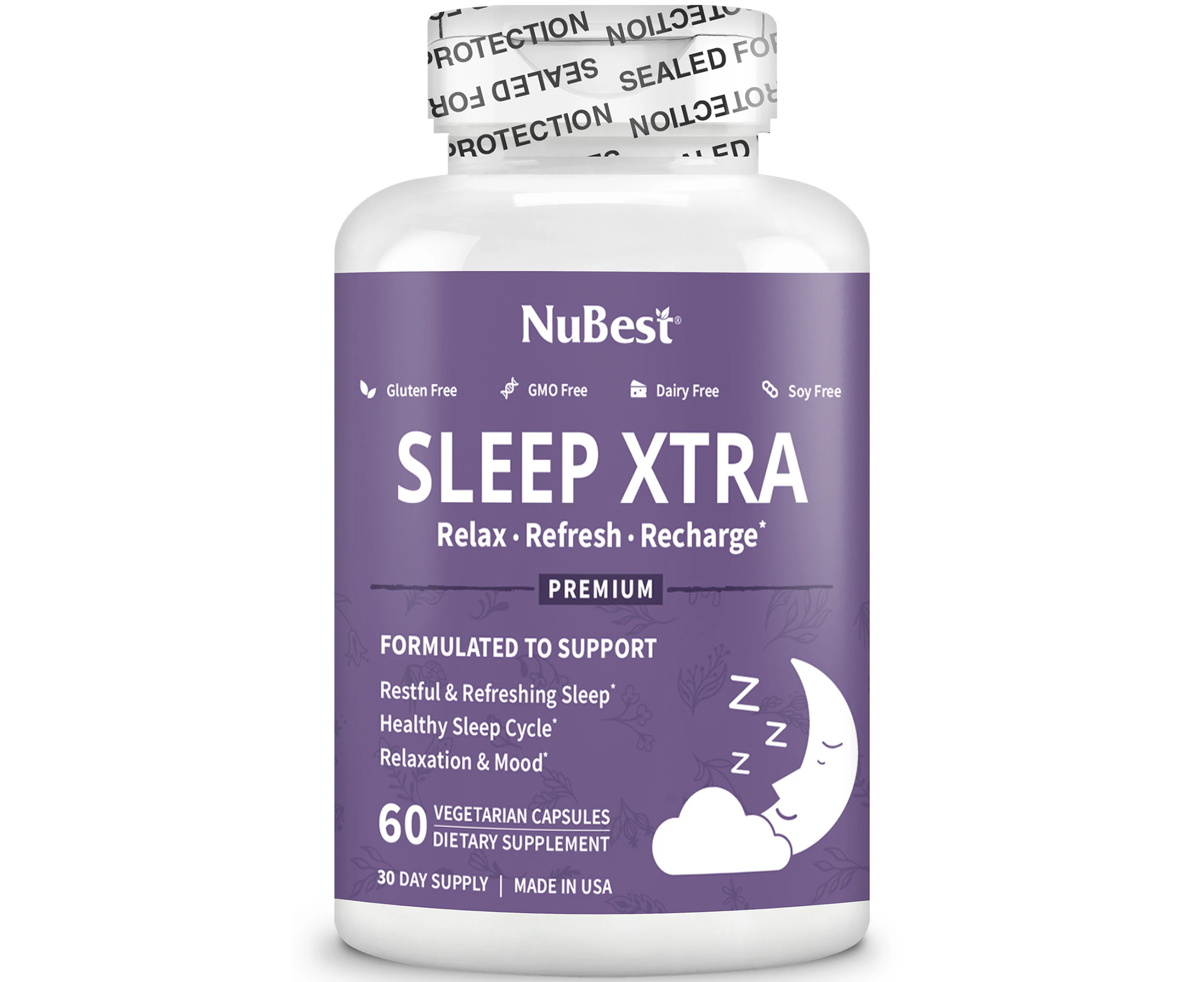 Sleep Xtra, Natural Non-Habit Forming Sleep Aid for Ages 10+, 60 Vegan Capsules