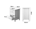 Oikiture Bedside Table 3 Drawers Bedroom Nightstand Storage Cabinet White