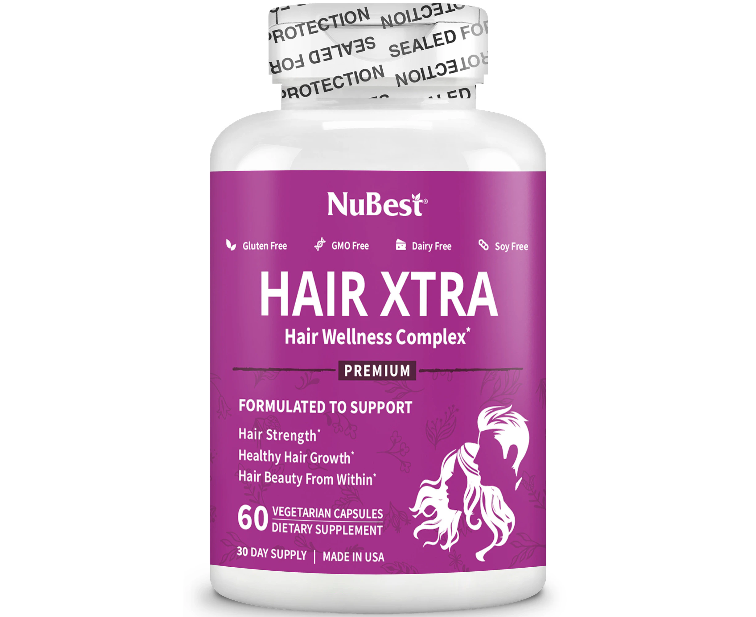 Hair Xtra, Premium Hair Growth Support for Men & Women, 60 Vegan Capsules