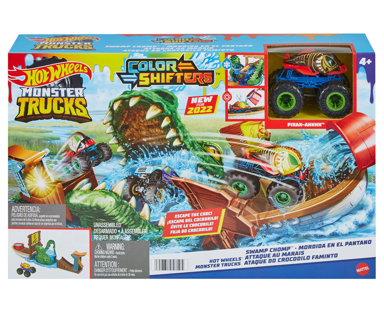 Hot Wheels Monster Trucks Swamp Chomp Colour Shifters Playset