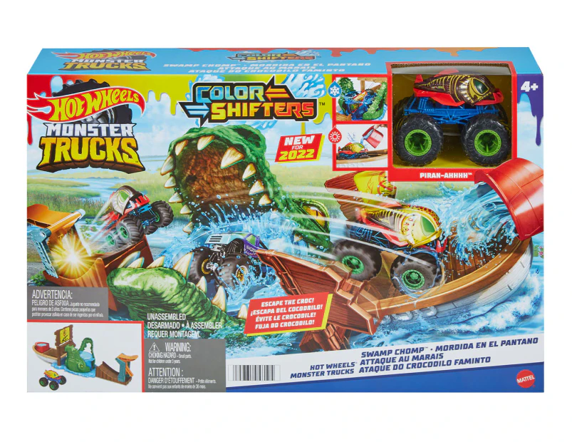 Hot Wheels Monster Trucks Swamp Chomp Colour Shifters Playset