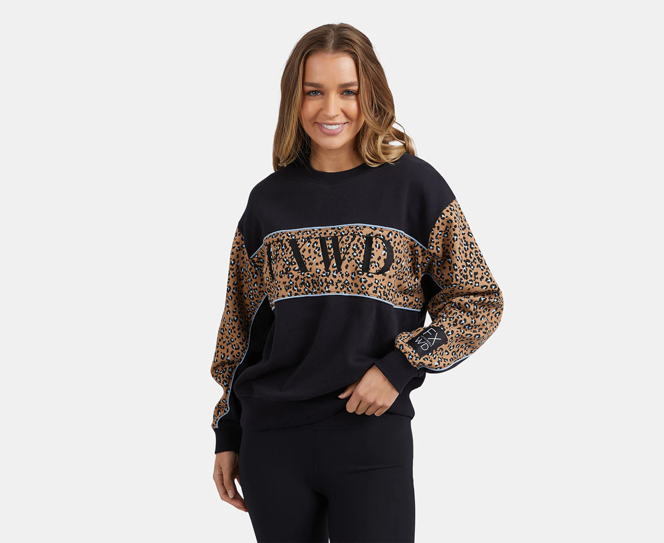 Foxwood Women's The Panel Fleece Crew Sweatshirt - Black