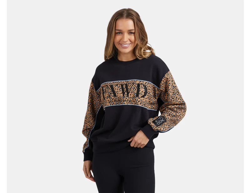 Foxwood Women's The Panel Fleece Crew Sweatshirt - Black