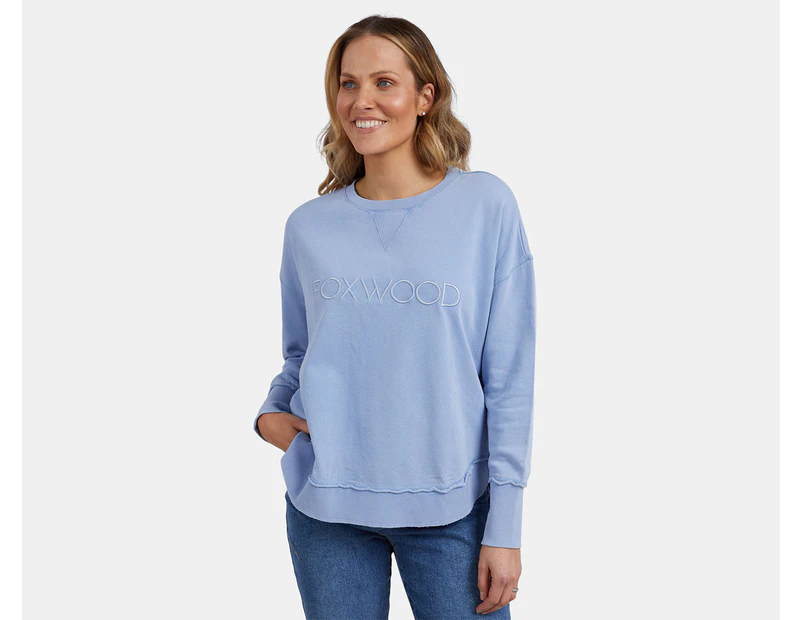 Foxwood Women's Simplified Crew Sweatshirt - Washed Light Blue