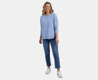 Foxwood Women's Simplified Crew Sweatshirt - Washed Light Blue