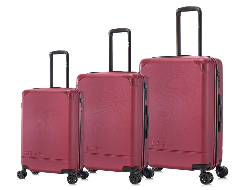 Atlas Enduro 3-Piece Hardcase Luggage/Suitcase Set - Maroon