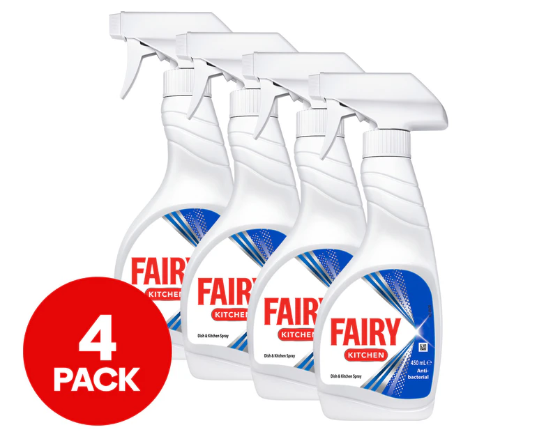 4 x Fairy Kitchen Dish & Kitchen Antibacterial Spray 450mL