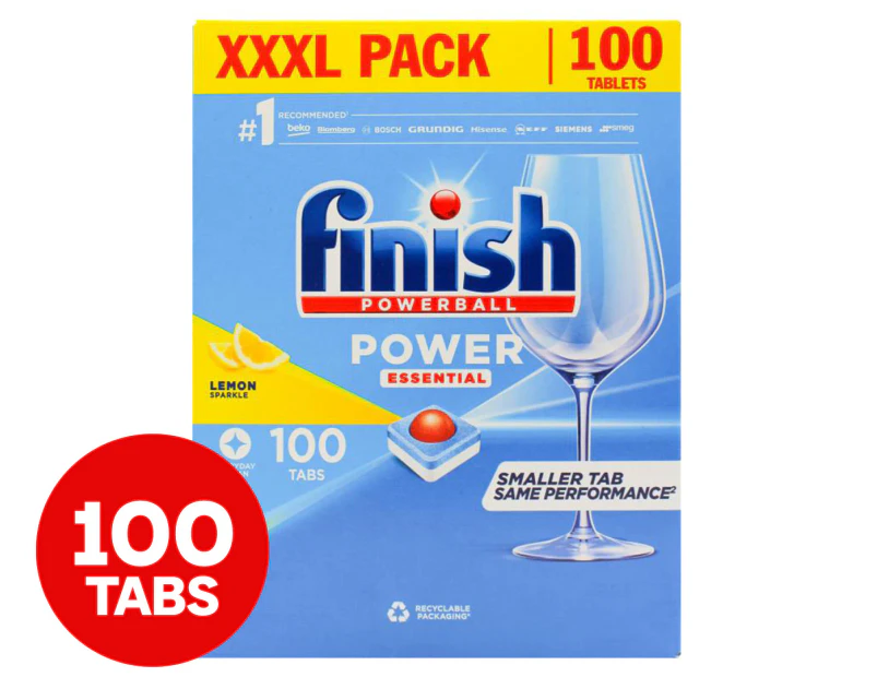 Finish Powerball Power Essential Dishwashing Tablets Lemon Sparkle 100pk
