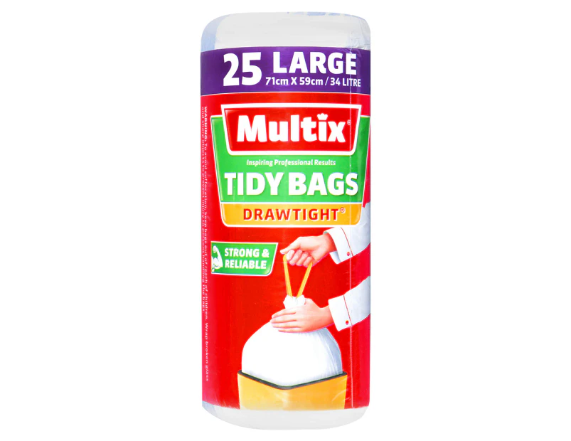 2 x Multix Large 34L Drawtight Tidy Bags 25pk